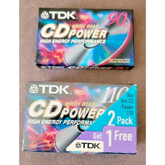 3 TDK‎ CD Power High Bias Sealed Blank Audio Cassette Tapes - Picture 1 of 4